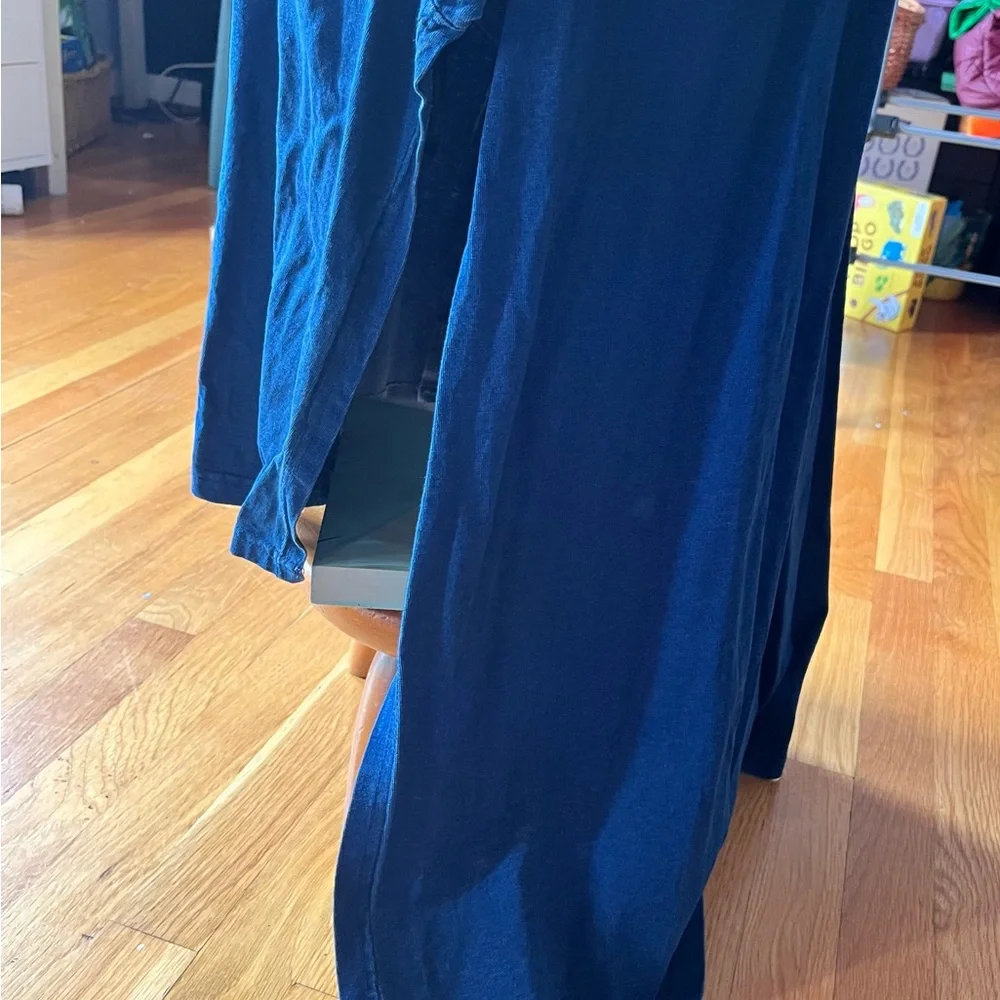 Boho Artist-style High-low Tunic Casual Dress M Navy - Picture 4 of 6